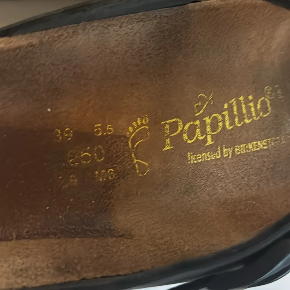 BIRKENSTOCK PAPILLIO Gizeh Platform Black Sandals Size 8 EUR 39